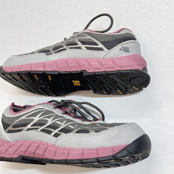 Ergo Cat Caterpillar Steel Toe Comfort Sneaker Shoes Women's 9 Pink Gray Flex - Picture 11 of 15